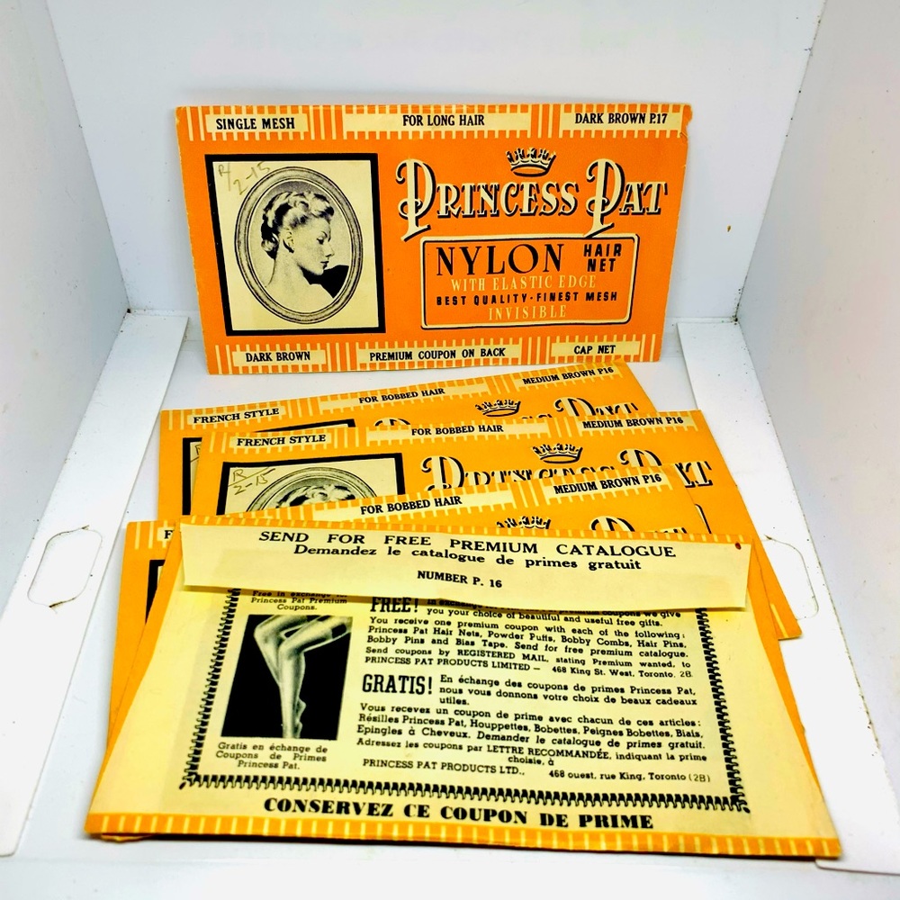 Vtg 1960’s New in package Princess Pat Nylon hairnet Dark Brown/Medium Brown